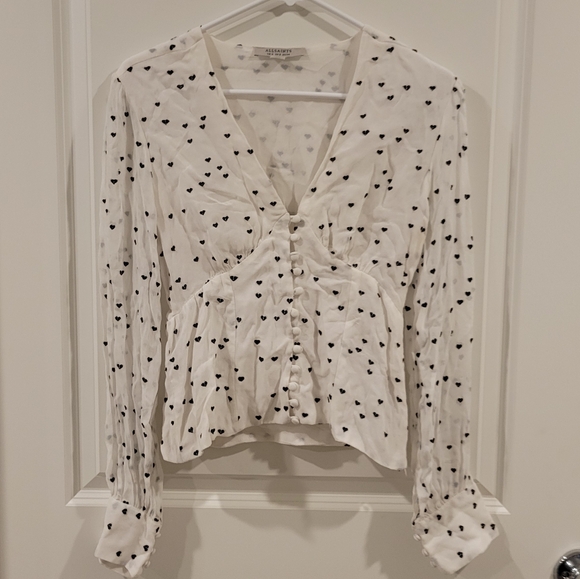 All Saints Tops - All Saints Amalie Hearts Top Size 2